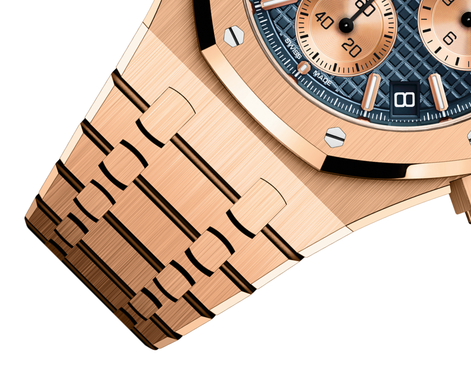 Audemars Piguet ROYAL OAK Pink Gold Blaues Zifferblatt CHRONOGRAPH 41mm