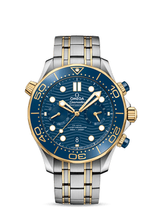 Omega Seamaster Diver 300m CHRONOGRAPH Gelbgold Blue 44mm