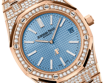 Audemars Piguet ROYAL OAK Light Blaues Zifferblatt Gelbgold Bracelet