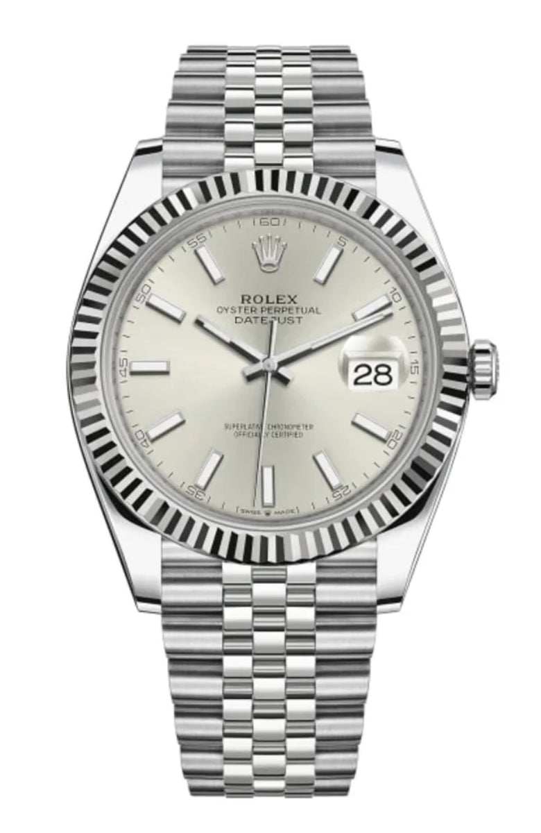 Rolex Datejust 41 Silbernes Zifferblatt