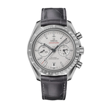Omega Speedmaster Dark Side of the mm, grey Keramik on Lederarmband with foldover clasp
