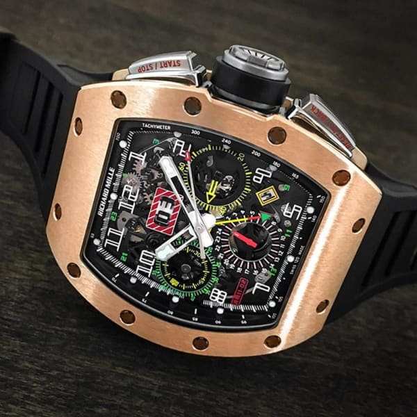 Richard Mille ��ヰ���Best selling specials��ヰ���-RICHARD MILLE Automatic Flyback Chronograph Dual Time Zone Roségold