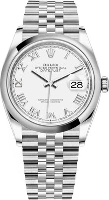 Rolex Datejust 36 Edelstahl White Roman Dial