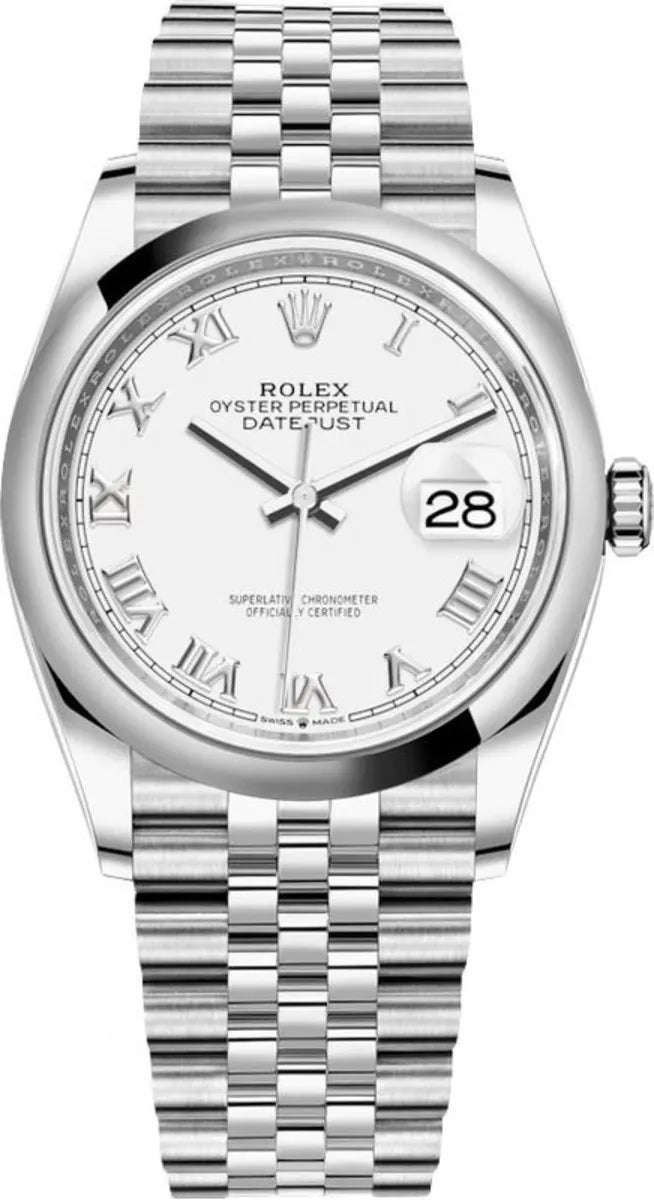 Rolex Datejust 36 Edelstahl White Roman Dial
