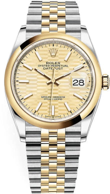 Rolex Datejust 36 Edelstahl & Gelbgold Golden Fluted-Motif Dial