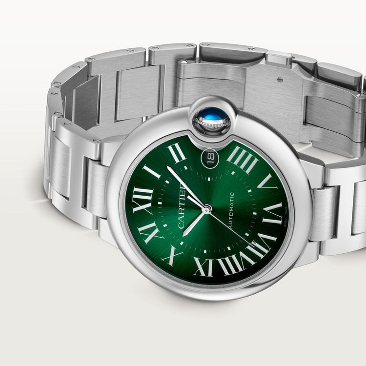 Cartier Ballon Bleu de Cartier Sunray brushed dark Grünes Zifferblatt 40 mm