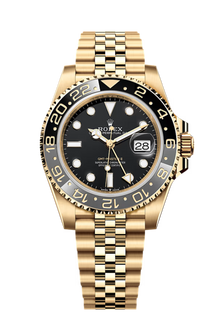 Rolex GMT Master ll Gelbgold Schwarzes Zifferblatt Jubilee Bracelet 40mm M126718GRNR-0001