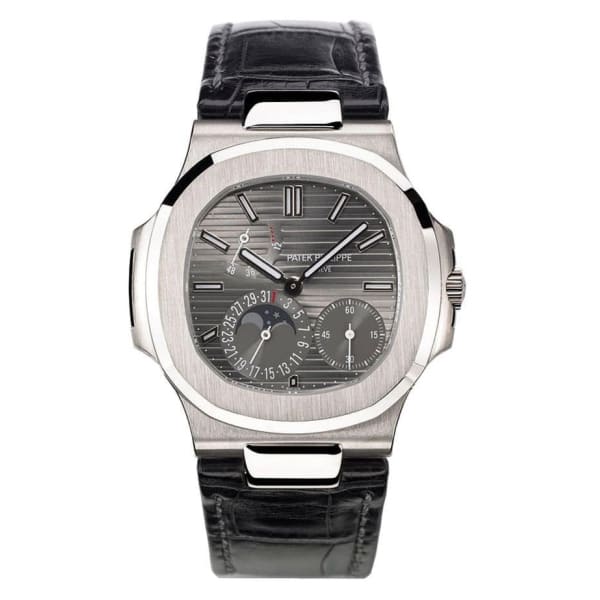 Patek Philippe Nautilus Date, Moon Phases , 18k Weißgold, 40mm