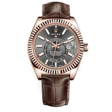 Rolex Sky-Dweller Dark Rhodium Dial Automatic 18kt Roségold Lederarmband -0008