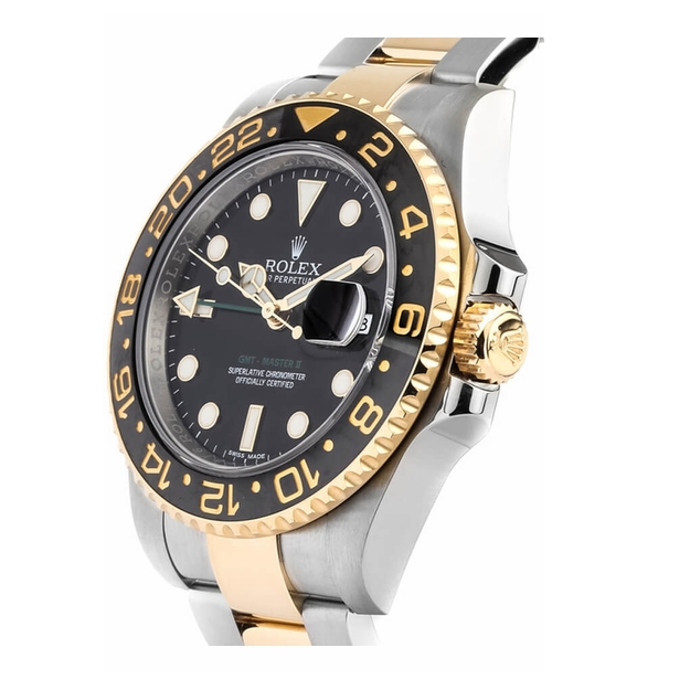 Rolex GMT Master II Two Tone Schwarzes Zifferblatt 40mm -0001