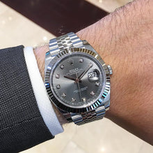 Rolex DateJust 41 Rhodium Diamanten Dial Edelstahl & 18k Weißgold