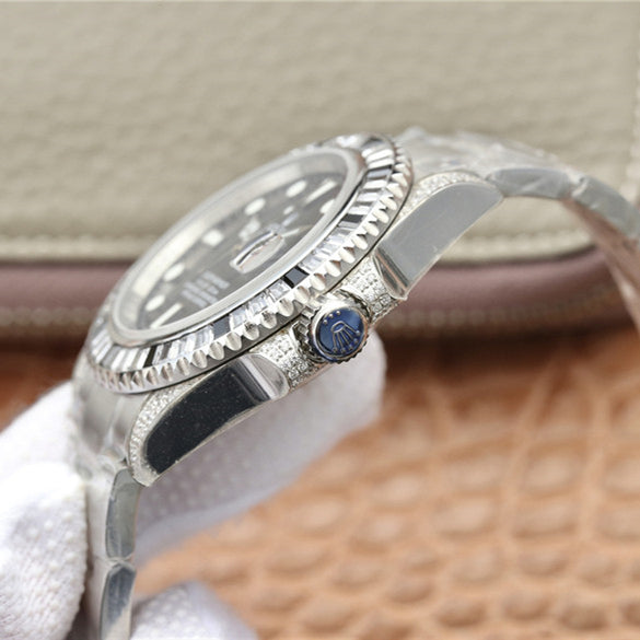 Rolex SUBMARINER SILVER BLACK Diamanten 40MM