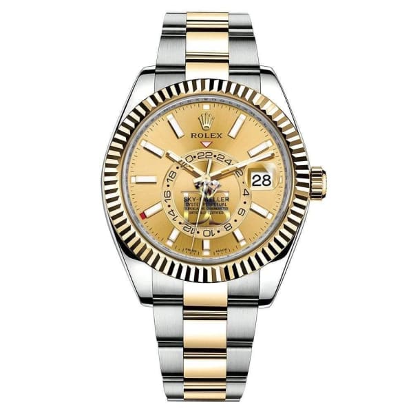 Rolex Sky-Dweller Automatic Men's 18kt Gelbgold Champagne Dial Oyster -0001