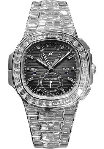 Patek Philippe Nautilus Travel Time Chronograph – Weißgold Diamanten Case