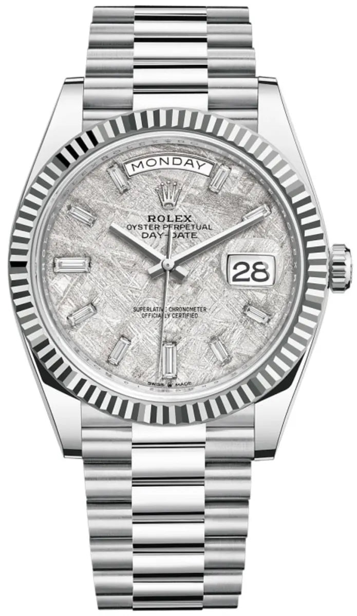 Rolex Day-Date 40 Platinum Meteorite Diamanten Dial