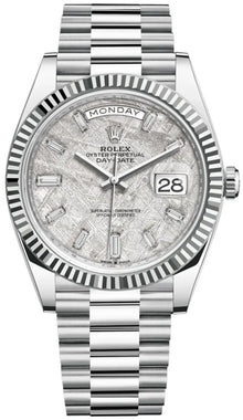 Rolex Day-Date 40 Platinum Meteorite Diamanten Dial