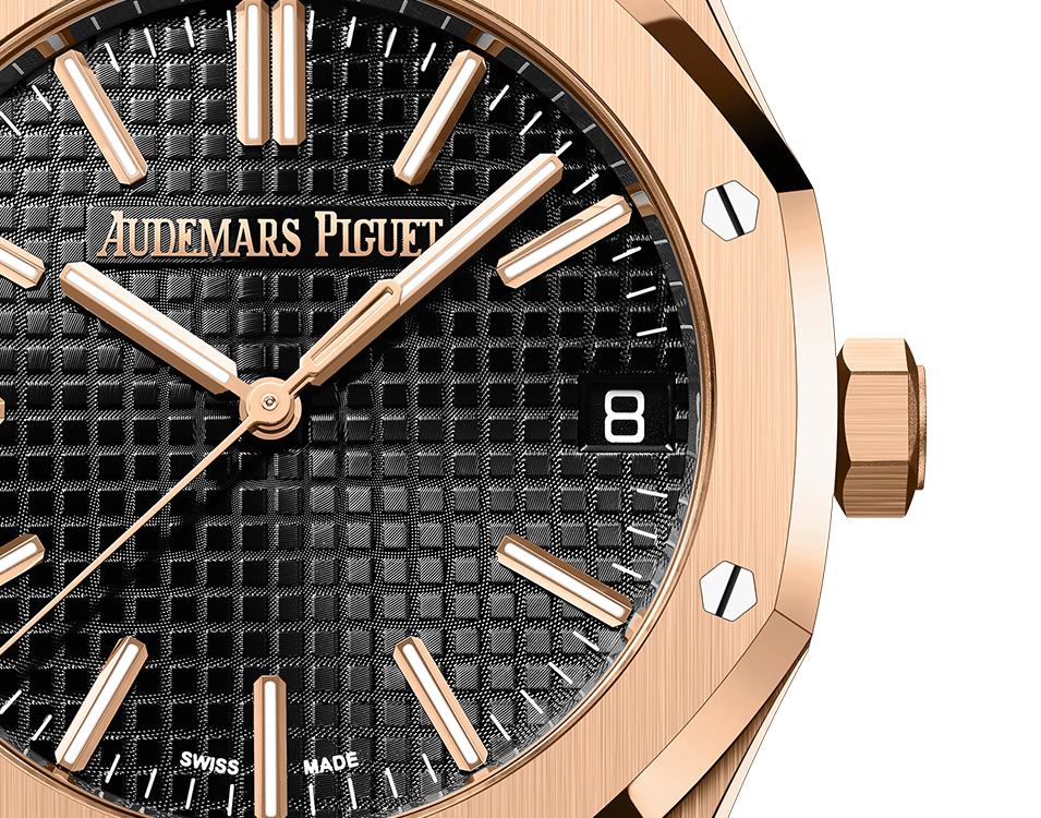 Audemars Piguet ROYAL OAK Pink Gold Schwarzes Zifferblatt 41mm