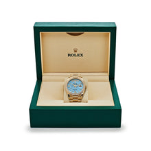 Rolex Day-Date Gelbgold Diamanten Bezel Turquoise Diamanten Dial