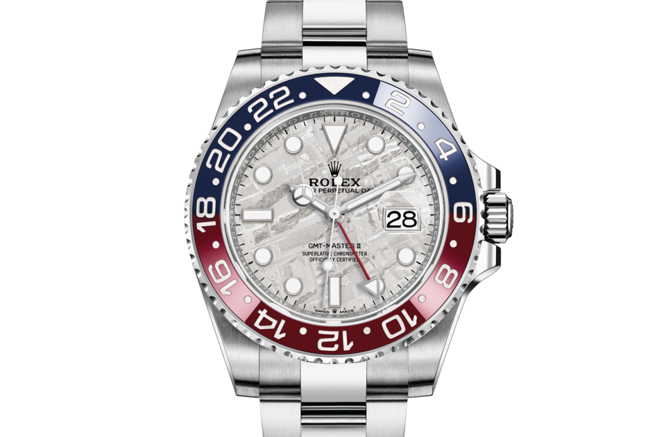 Rolex GMT-MASTER II Oyster, 40 mm, Weißgold M-0002