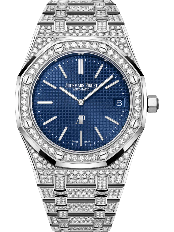 Audemars Piguet ROYAL OAK Blaues Zifferblatt Weißgold Bracelet