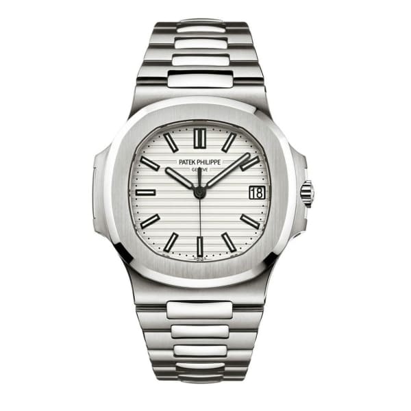 Patek Philippe Nautilus Silvery Weißes Zifferblatt Edelstahl