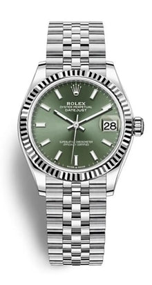 Rolex Datejust 31 Edelstahl and Weißgold Mint Grünes Zifferblatt