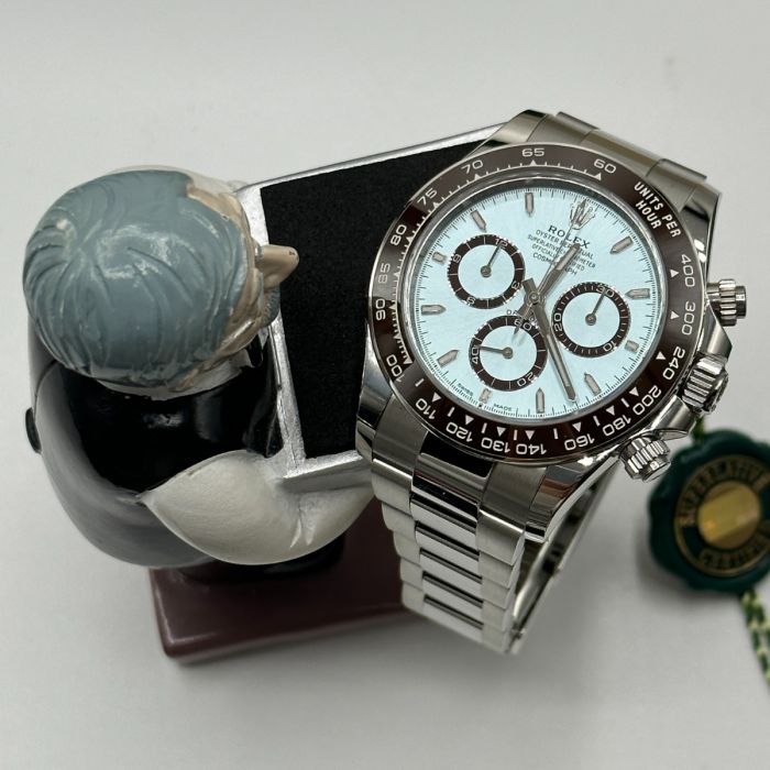 Rolex Cosmograph Daytona Platinum Ice-Blue Diamanten-Set Dial and Chestnut Brown Bezel