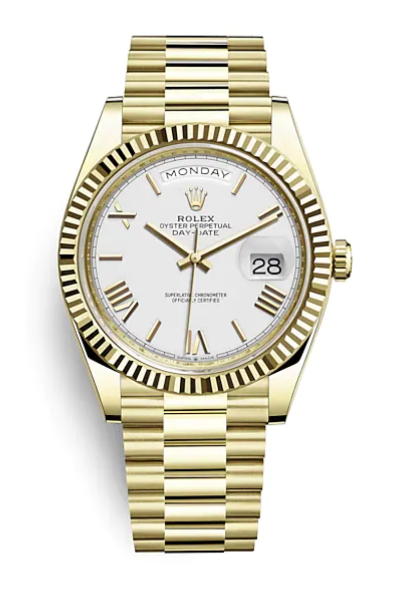 Rolex Day-Date 40 White/18 Carat Gelbgold 40mm -0042