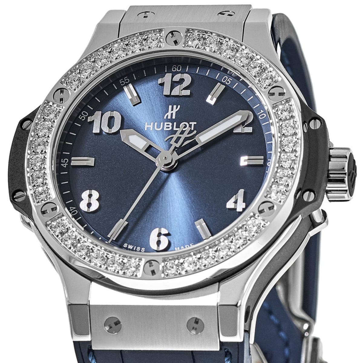 Hublot Big Bang, Edelstahl Blue Diamanten, 38 mm