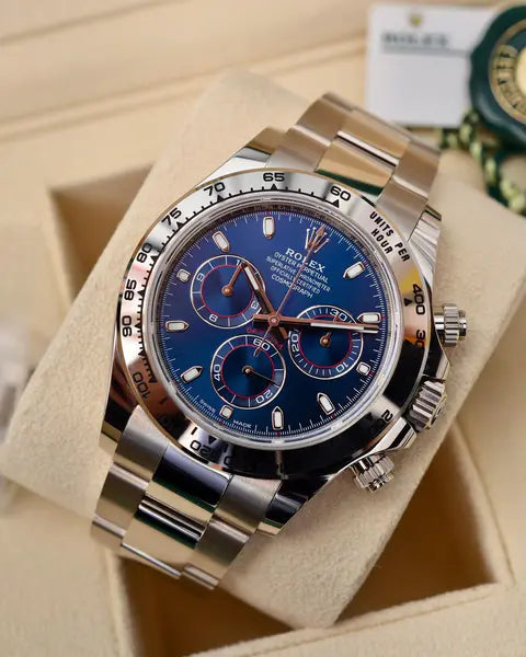 Rolex Cosmograph Daytona Blue Index Oyster Weißgold