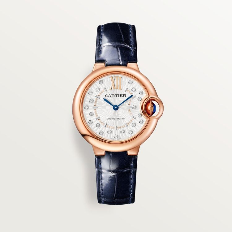 Cartier Ballon Bleu de Cartier Matt silvered stamped sunray dial 33 mm