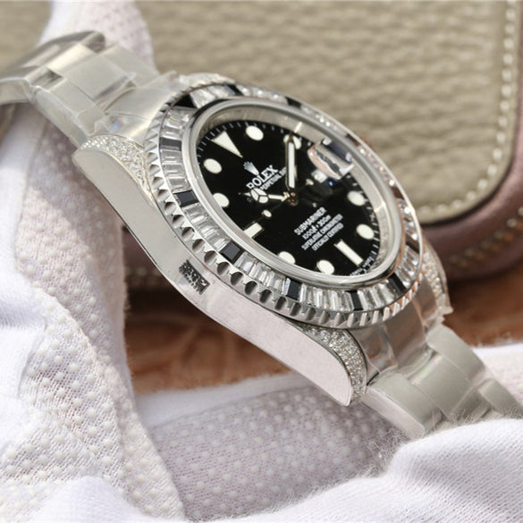 Rolex SUBMARINER SILVER BLACK Diamanten 40MM