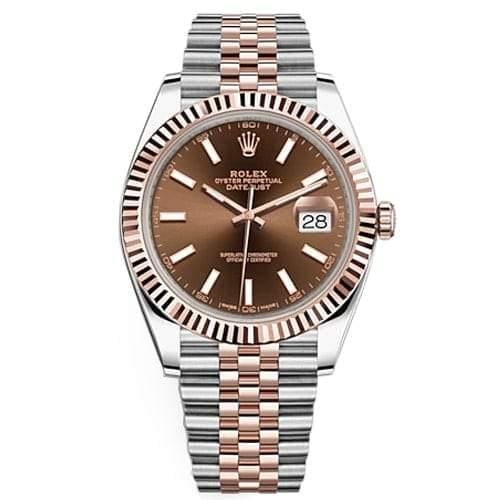 Rolex Oyster Perpetual Datejust 41 , Chocolate dial, Two-tone Jubilee bracelet, Fluted bezel