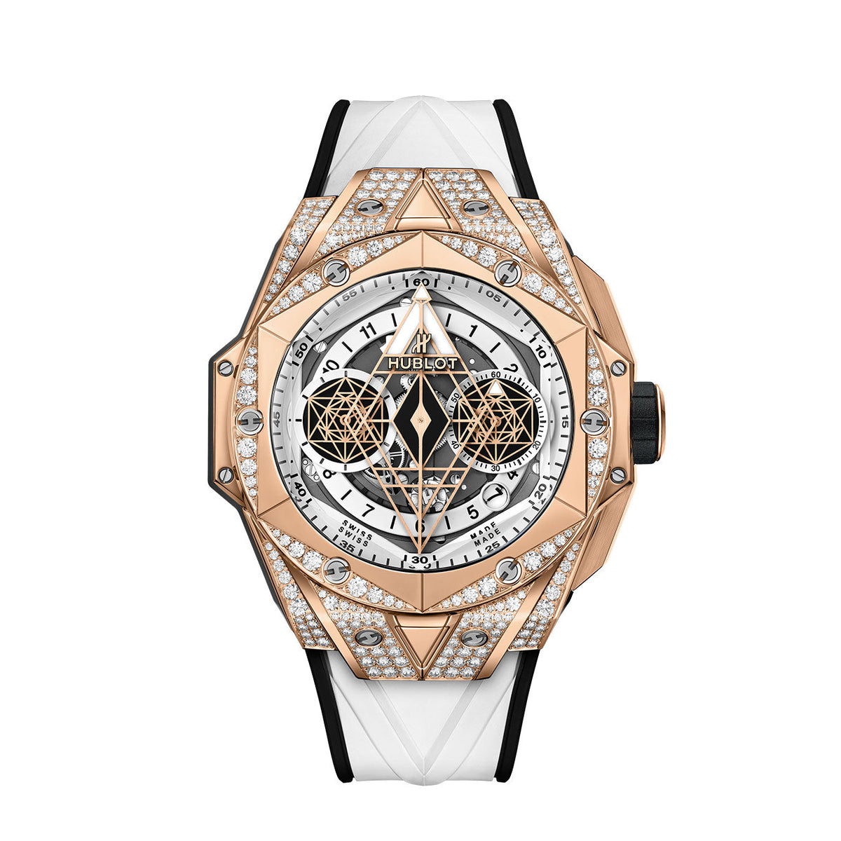 Hublot Big Bang SANG BLEU II KING GOLD WHITE PAVÉ