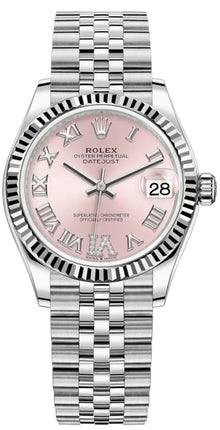 Rolex Datejust 31 Edelstahl and Weißgold Pink Roman Diamanten Dial