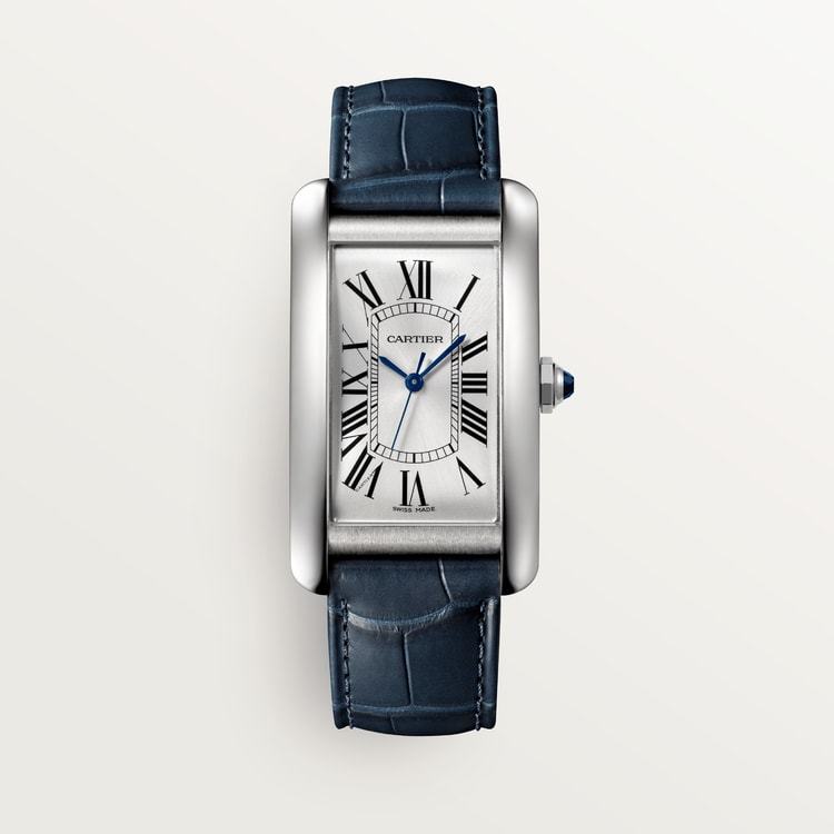 Cartier TANK AMERICAINE Blau Strap 26.6 mm