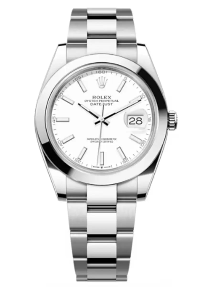 Rolex Datejust 41 Edelstahl Weißes Zifferblatt