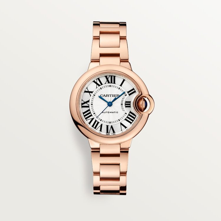 Cartier Ballon Bleu de Cartier Lacquered silvered guilloché opaline dial 33 mm