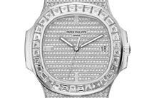 Patek Philippe Nautilus Date, Sweep Seconds , 18k Weißgold and 1,343 Diamanten: ~18.73 ct., 40mm