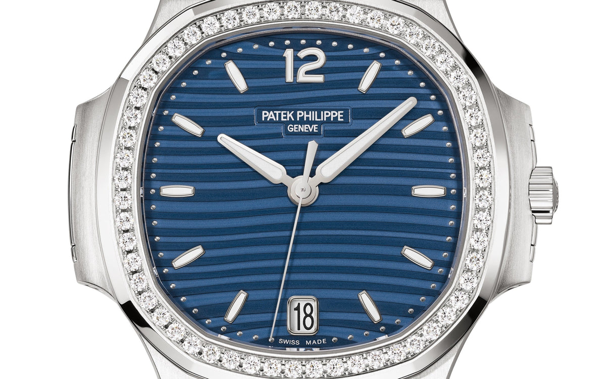 Patek Philippe Nautilus Ladies Automatic , Edelstahl and Diamanten, 35,2mm