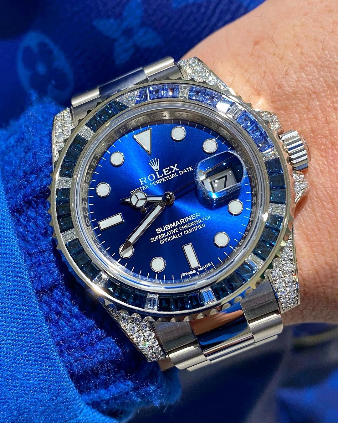 Rolex Submariner Date 18K Weißgold Diamanten SABR