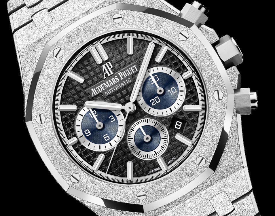 Audemars Piguet ROYAL OAK FROSTED CHRONOGRAPH Schwarzes Zifferblatt 41mm