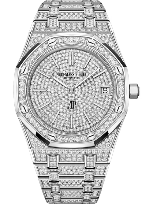Audemars Piguet ROYAL OAK Weißes Zifferblatt Weißgold Bracelet