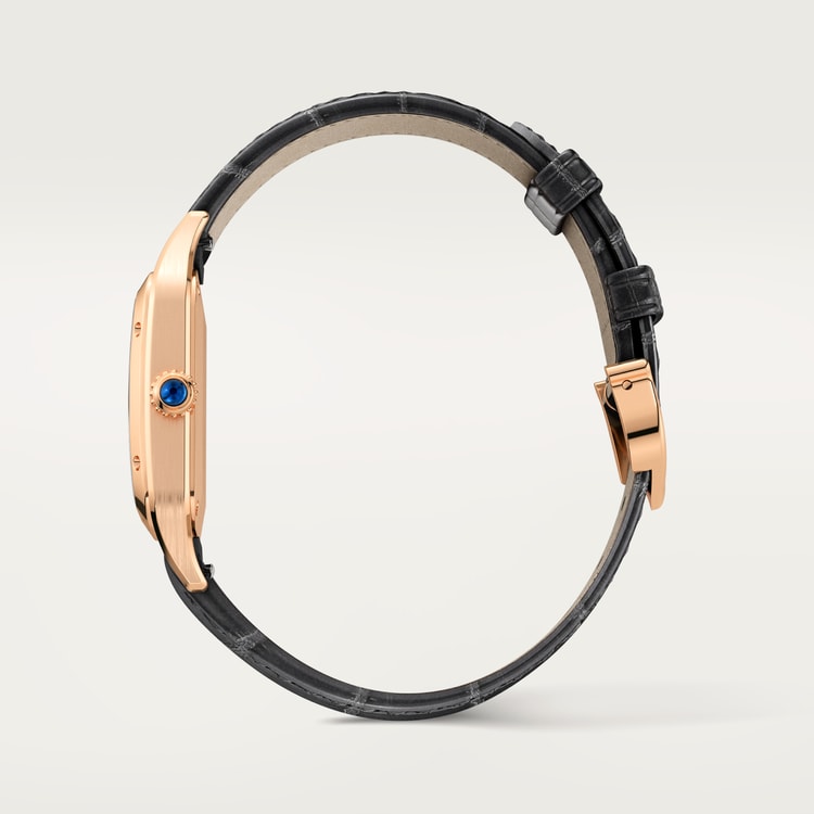 Cartier Santos-Dumont Small model Satin-brushed Silbernes Zifferblatt 38 mm x 27.5 mm