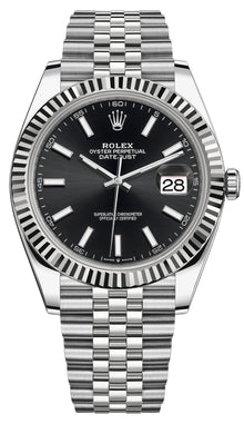 Rolex Datejust 41 Edelstahl & Weißgold Black Index Jubilee Band