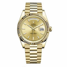 Rolex Day-Date 40 Presidential Champagne dial, Fluted Bezel, President bracelet, Gelbgold
