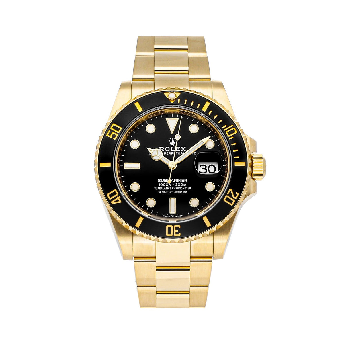 Rolex Perpetual Submariner Date 41mm Schwarzes Zifferblatt Gelbgold