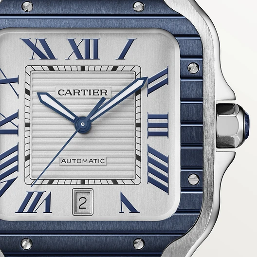 Cartier SANTOS Blau PVD Bezel 39.8mm