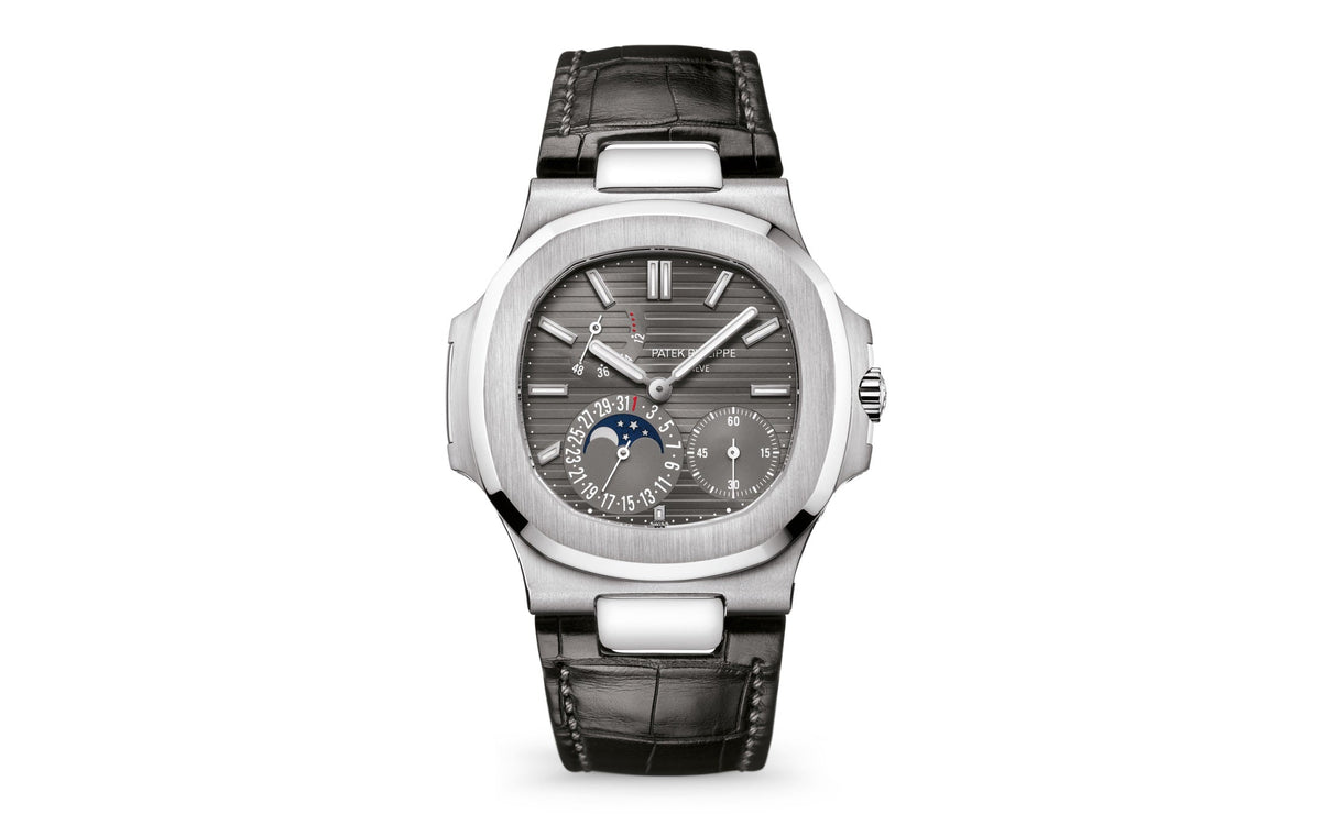 Patek Philippe Nautilus Date, Moon Phases , 18k Weißgold, 40mm