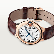 Cartier Ballon Bleu de Cartier Silvered guilloché lacquered opaline dial 36 mm